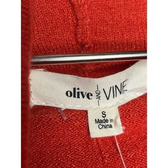 Olive and Vine Burnt Orange Beatie Button Detail Cowl Neck Sweater Size S - Picture 6 of 8